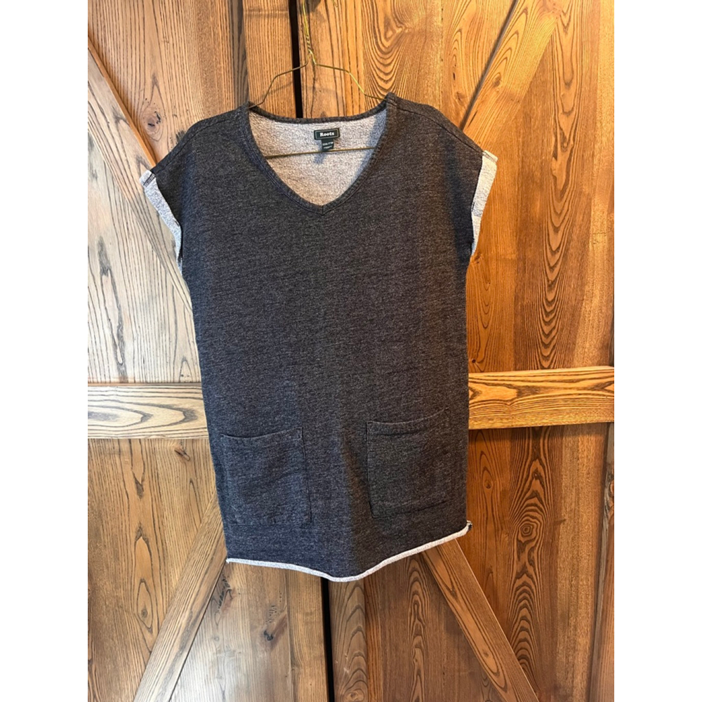 Roots Dress Size XXS Gray V-Neck youth